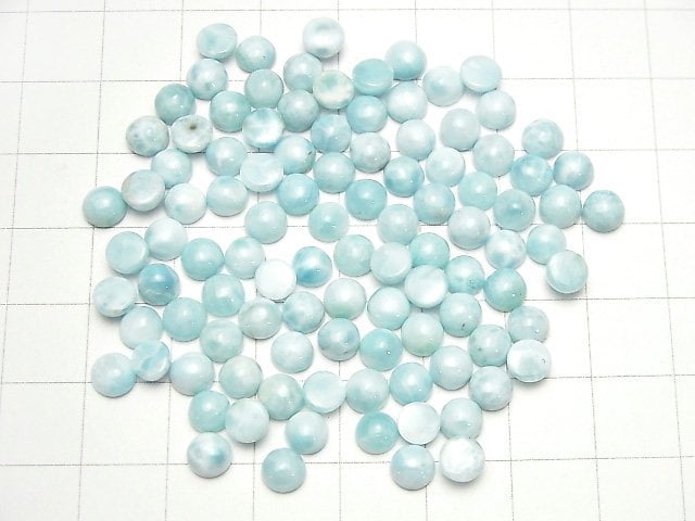 [Video] Larimar Pectolite AA++ Round Cabochon 5x5mm 5pcs