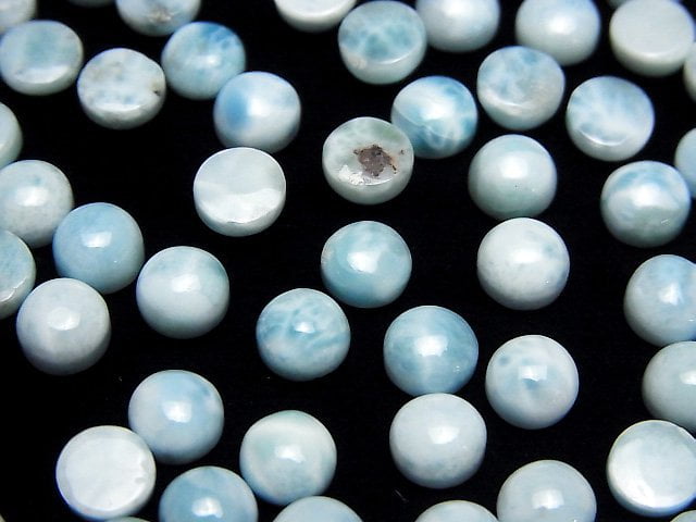 [Video] Larimar Pectolite AA++ Round Cabochon 6x6mm 3pcs