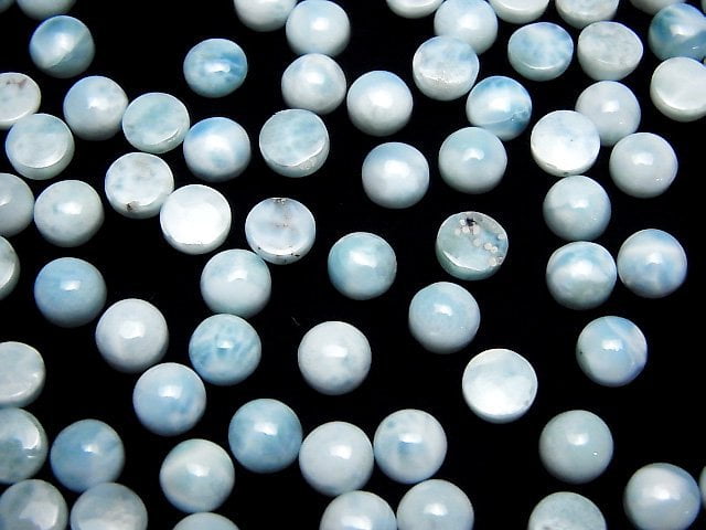 [Video] Larimar Pectolite AA++ Round Cabochon 6x6mm 3pcs