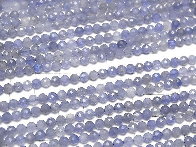 [Video] High Quality! Tanzanite AA++ Faceted Round 4mm half or 1strand beads (aprx.15inch / 37cm)