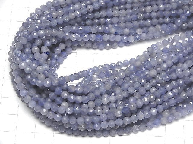 [Video] High Quality! Tanzanite AA++ Faceted Round 4mm half or 1strand beads (aprx.15inch / 37cm)