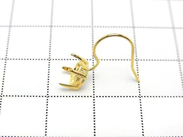 [Video]Silver925 Earwire Frame (Prong Setting)Round Faceted 6x6mm 18KGP 1pair