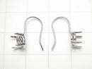 [Video] Silver925 Earwire Frame (Prong Setting) Round Faceted 6x6mm Rhodium Plated 1pair