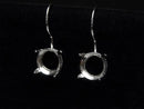Silver925  Earwire Frame (Prong Setting )Round Faceted 8x8mm Rhodium Plated  1pair