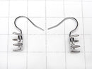 Silver925  Earwire Frame (Prong Setting )Round Faceted 8x8mm Rhodium Plated  1pair