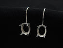 [Video]Silver925 Earwire Frame (Prong Setting )Oval Faceted 8x6mm Rhodium Plated 1pair