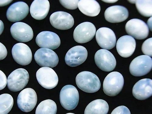 [Video]Larimar Pectolite AA++ Oval Cabochon 8x6mm 4pcs