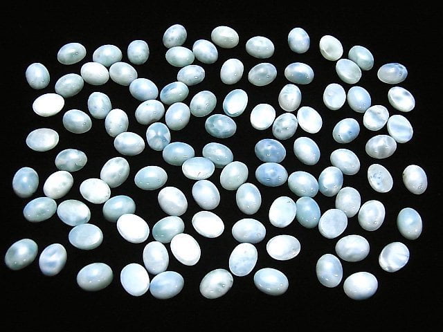 [Video]Larimar Pectolite AA++ Oval Cabochon 8x6mm 4pcs