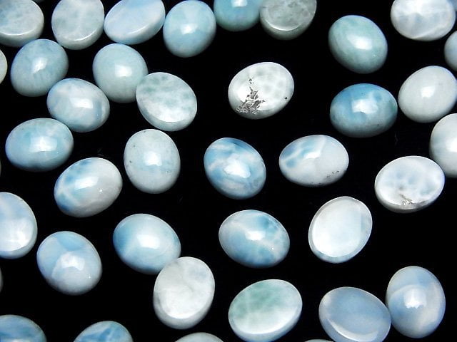 [Video] Larimar Pectolite AA++ Oval Cabochon 10x8mm 3pcs