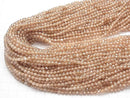[Video] High Quality! Cubic Zirconia AAA Faceted Round 4mm [Champagne] 1strand beads (aprx.15inch / 36cm)