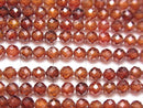 [Video] High Quality! Cubic Zirconia AAA Faceted Round 4mm [Dark Orange] 1strand beads (aprx.15inch / 36cm)
