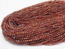 [Video] High Quality! Cubic Zirconia AAA Faceted Round 4mm [Dark Orange] 1strand beads (aprx.15inch / 36cm)