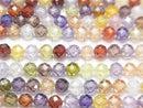 [Video] High Quality! Cubic Zirconia AAA Faceted Round 4mm [Multicolor] 1strand beads (aprx.15inch / 36cm)