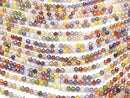 [Video] High Quality! Cubic Zirconia AAA Faceted Round 4mm [Multicolor] 1strand beads (aprx.15inch / 36cm)