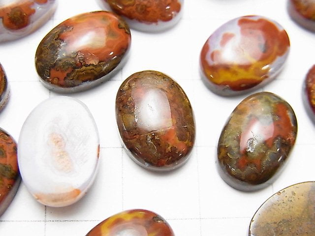 [Video] Morocco Sean Agate Oval Cabochon 14x10mm 3pcs