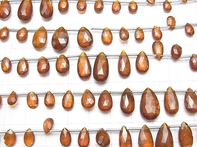 [Video] Orange Kyanite AAA- Pear shape Faceted Briolette 1strand beads (aprx.7inch / 18cm)