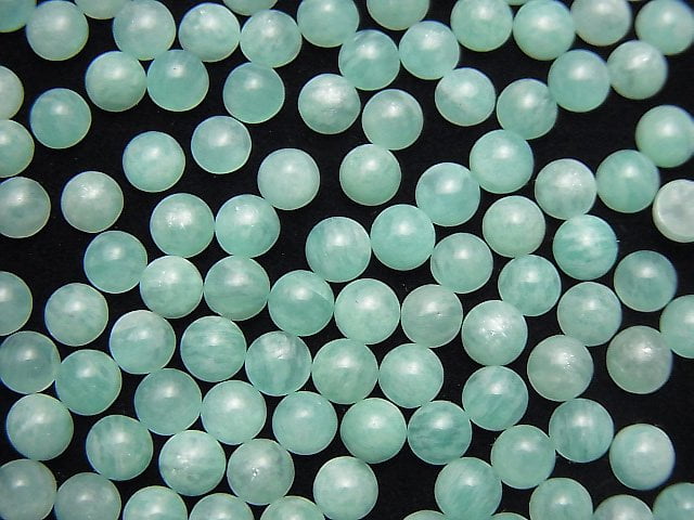 [Video] Amazonite AAA- Round Cabochon 4x4mm 10pcs