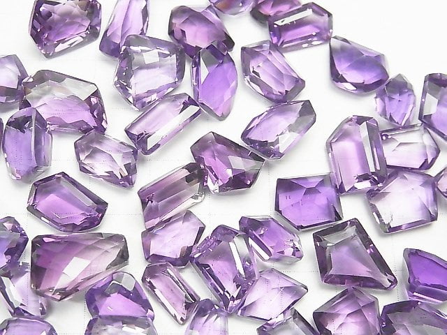 [Video] High Quality Amethyst AAA- Undrilled Fancy Shape Faceted 3pcs