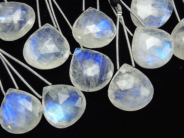 [Video]High Quality Rainbow Moonstone AAA- Chestnut Faceted Briolette 1pc