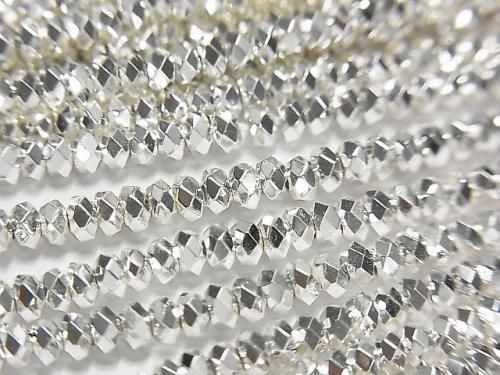 [Video] High Quality! Hematite Faceted Button Rondelle 3x3x2mm Silver Coated 1-Strand Beads (approx. 15 inches/37 cm)