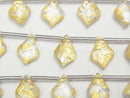 [Video] Gold Leaf Crystal AAA Deformed Faceted Pear Shape 10x7mm 1strand (9pcs)