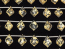 [Video] Gold Leaf Crystal AAA Deformed Faceted Pear Shape 10x7mm 1strand (9pcs)