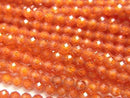[Video] High Quality! Cubic Zirconia AAA Faceted Round 3mm [Red Orange] 1strand beads (approx. 14 inches/35 cm)