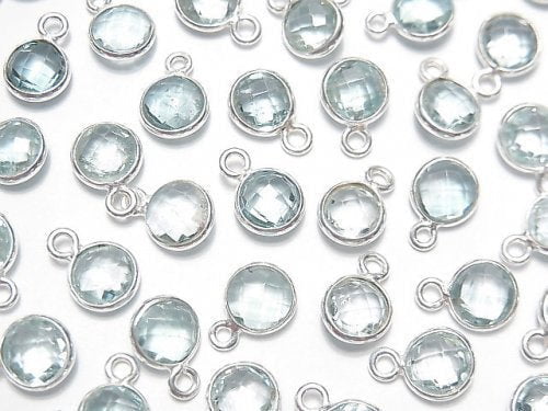 Bezel Setting, Faceted Round, Topaz Gemstone Beads