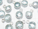 [Video] High Quality Sky Blue Topaz AAA- Bezel Setting Round Cut 7x7mm Silver925 5pcs