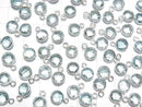 [Video] High Quality Sky Blue Topaz AAA- Bezel Setting Round Cut 7x7mm Silver925 5pcs