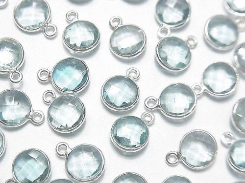 [Video] High Quality Sky Blue Topaz AAA- Bezel Setting Round Cut 8x8mm Silver925 5pcs