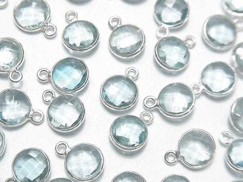 Bezel Setting, Faceted Round, Topaz Gemstone Beads