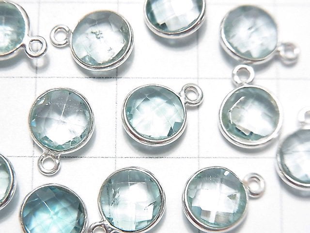 [Video] High Quality Sky Blue Topaz AAA- Bezel Setting Round Cut 8x8mm Silver925 5pcs