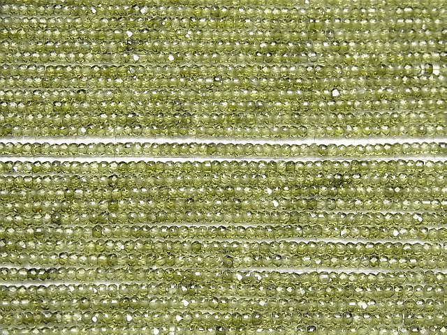[Video] High Quality! Cubic Zirconia AAA Faceted Button Rondelle 3x3x2mm [Green] 1strand beads (aprx.15inch / 36cm)