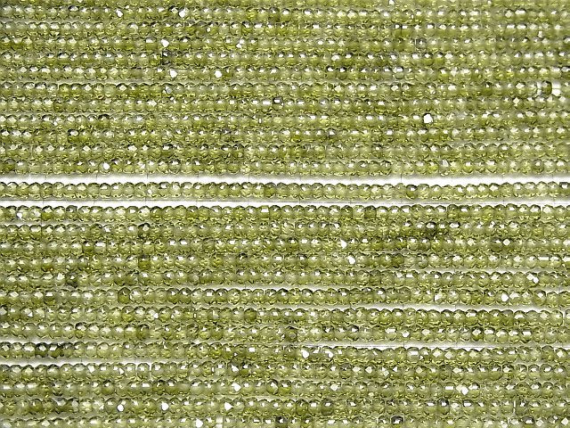 [Video] High Quality! Cubic Zirconia AAA Faceted Button Roundel 3x3x2mm [Green] 1strand beads (aprx.15inch / 36cm)
