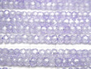 [Video] High Quality! Cubic Zirconia AAA Faceted Button Rondelle 3x3x2mm [Lavender Blue] 1strand beads (aprx.15inch / 36cm)