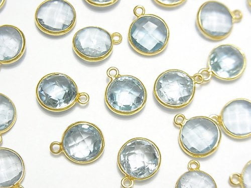 Bezel Setting, Faceted Round, Topaz Gemstone Beads