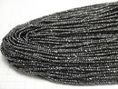 [Video] High Quality! Cubic Zirconia AAA Faceted Button Rondelle 3x3x2mm [Black] 1strand beads (aprx.15inch / 36cm)