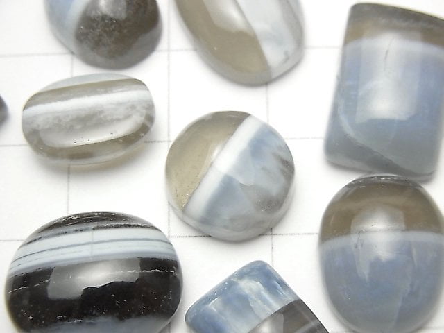 [Video] Striped Blue Opal AAA- Mix Shape Cabochon 10pcs