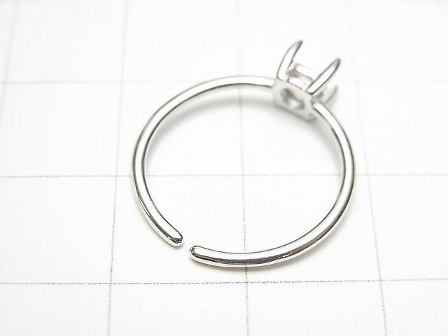 [Video] Silver925 Ring Frame (Prong Setting) Round Faceted 4mm Rhodium Plated One Size Fits All 1pc