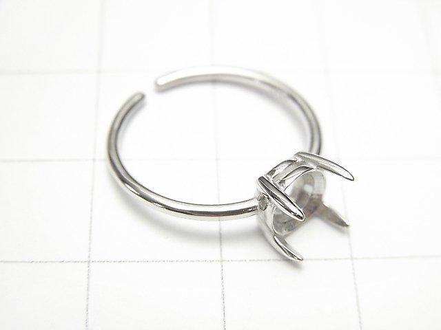 [Video] Silver925 Ring Frame (Prong Setting) Round Faceted 6mm Rhodium Plated One Size Fits All 1pc