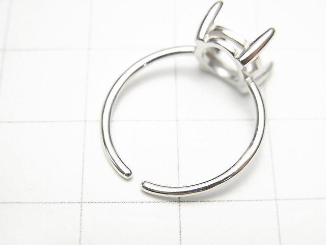 [Video] Silver925 Ring Frame (Prong Setting) Round Faceted 8mm Rhodium Plated One Size Fits All 1pc