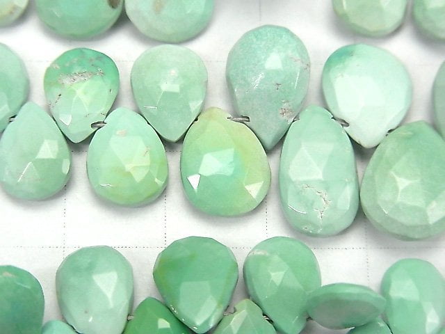 [Video] Arizona Sleeping Beauty Turquoise AA Pear shape Faceted Briolette half or 1strand beads (aprx.7inch / 18cm)