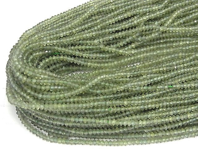 [Video]High Quality! Green Apatite AA++ Abacus Cut 3x3x1.5mm 1strand beads (aprx.14inch/35cm)