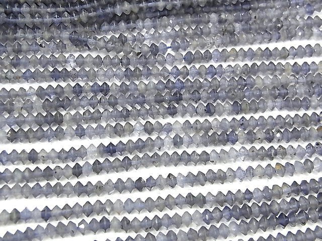 [Video] High Quality! Iolite AA+ Abacus Round Cut 4x4x2mm 1strand beads (aprx.15inch / 37cm)