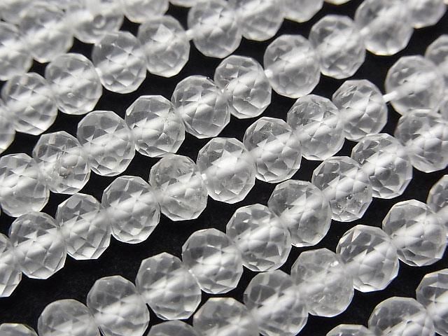[Video]High Quality! Crystal AA++ Faceted Button Rondelle 6x6x4mm 1strand beads (aprx.15inch/36cm)