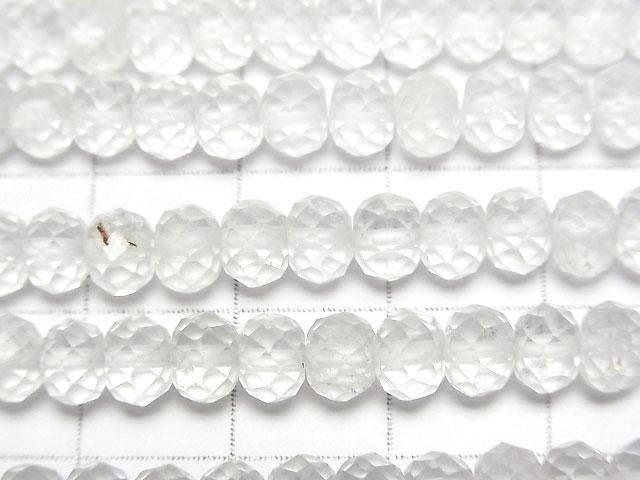 [Video]High Quality! Crystal AA++ Faceted Button Rondelle 6x6x4mm 1strand beads (aprx.15inch/36cm)
