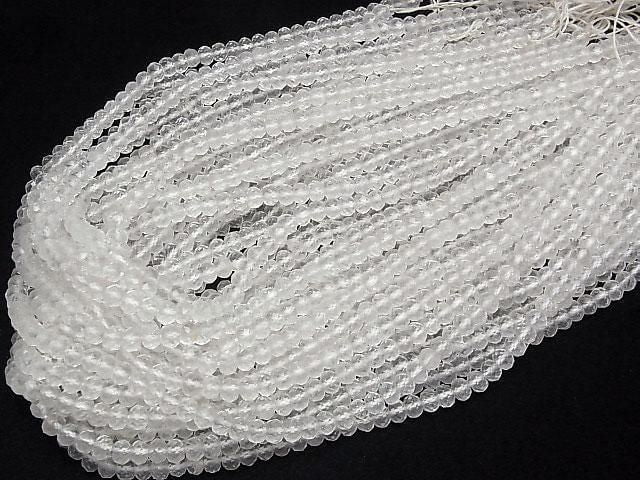 [Video]High Quality! Crystal AA++ Faceted Button Rondelle 6x6x4mm 1strand beads (aprx.15inch/36cm)