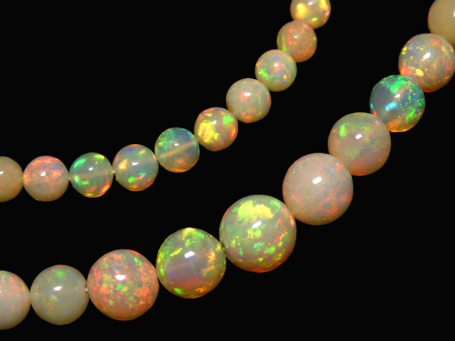 [Video] [One of a kind] Top Quality Precious Opal AAAAA Round 5-8.5mm Size Gradation 1strand beads (aprx.16inch / 40cm) NO.3