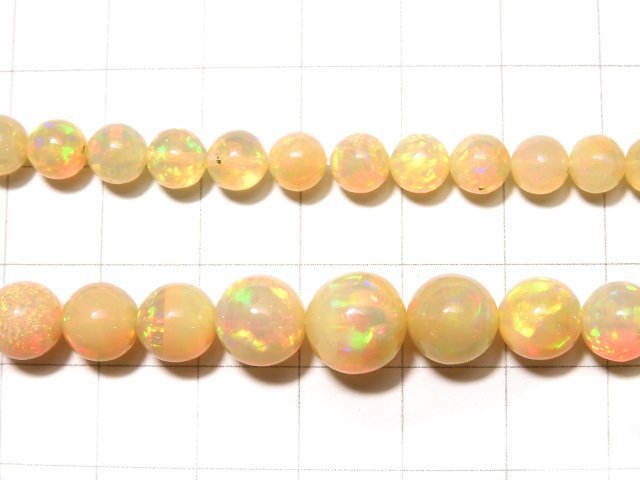 [Video] [One of a kind] Top Quality Precious Opal AAAAA Round 5-9mm Size Gradation 1strand beads (aprx.17inch / 41cm) NO.6
